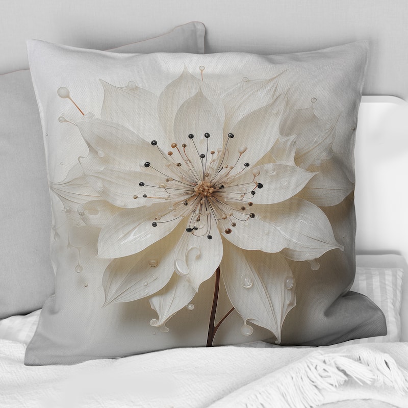 Designart "Blossoming Beauty In Minimalism Beauty I" Minimalism Printed Throw Pillow - 16 x 16
