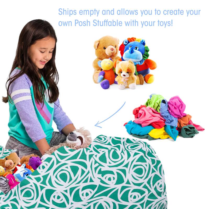 Kids Bean Bag Chair Cover Stuffed Animal Storage or Toy Organizer