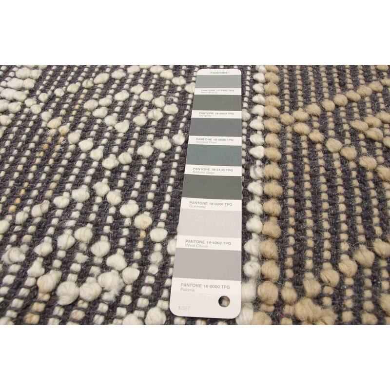 ECARPETGALLERY Braid weave Sienna Grey Wool Rug - 5'0 x 8'0