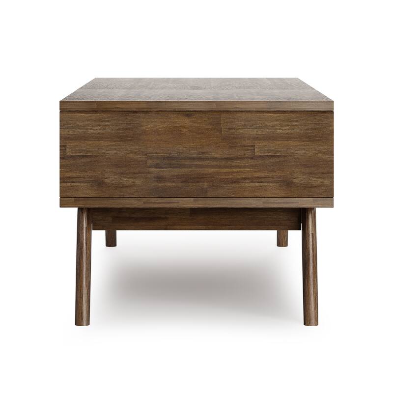 WYNDENHALL Wright SOLID ACACIA WOOD 48" Wide Rectangle Mid Century Lift Top Coffee Table in Rustic Natural Aged Brown