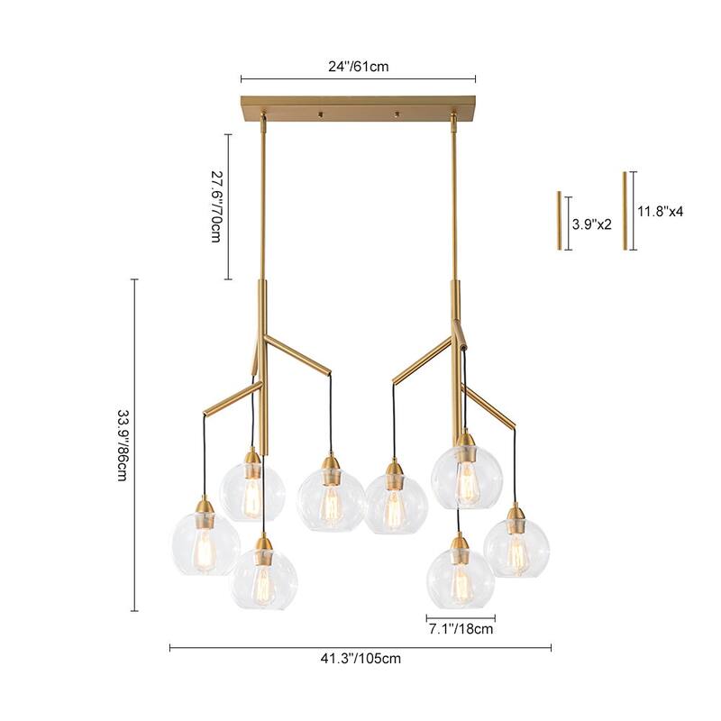 Modern Cluster Glass Bubble Dual Pendant Island Chandelier