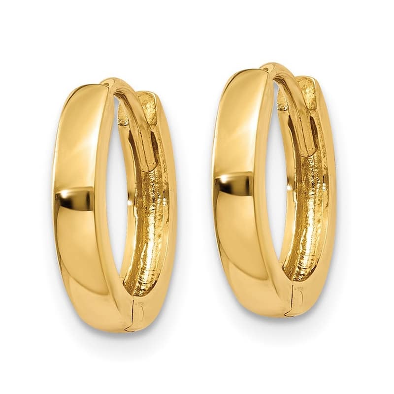 Curata 10k Yellow Gold 8x2.5mm Hinged Hoop Earrings