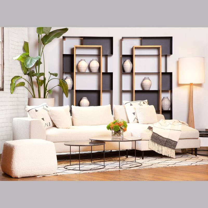 Oslo 113-inch Modern Sectional Sofa with Chaise in Boucle
