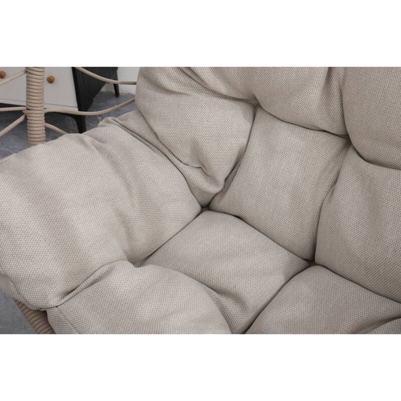 Linen Gray Egg Hanging Chair with Stand - 24.4