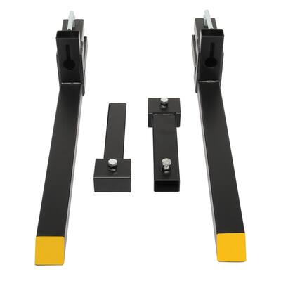 43" Clamp-on Pallet Forks Stabilizer Bar Rated 1500 LB Loader or Skid Steer, with Adjustable Stabilizer Ba