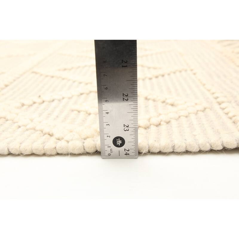 ECARPETGALLERY Braid weave Sienna Cream Wool Rug - 5'3 x 7'7