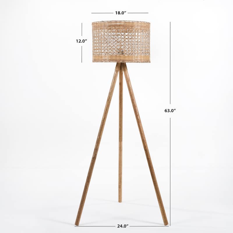 SAFAVIEH Lighting 63-inch Akroyd Floor Lamp - 18" W x 18" D x 63" H