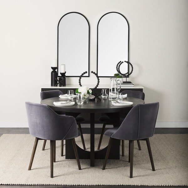 Dark gray shop velvet dining chairs