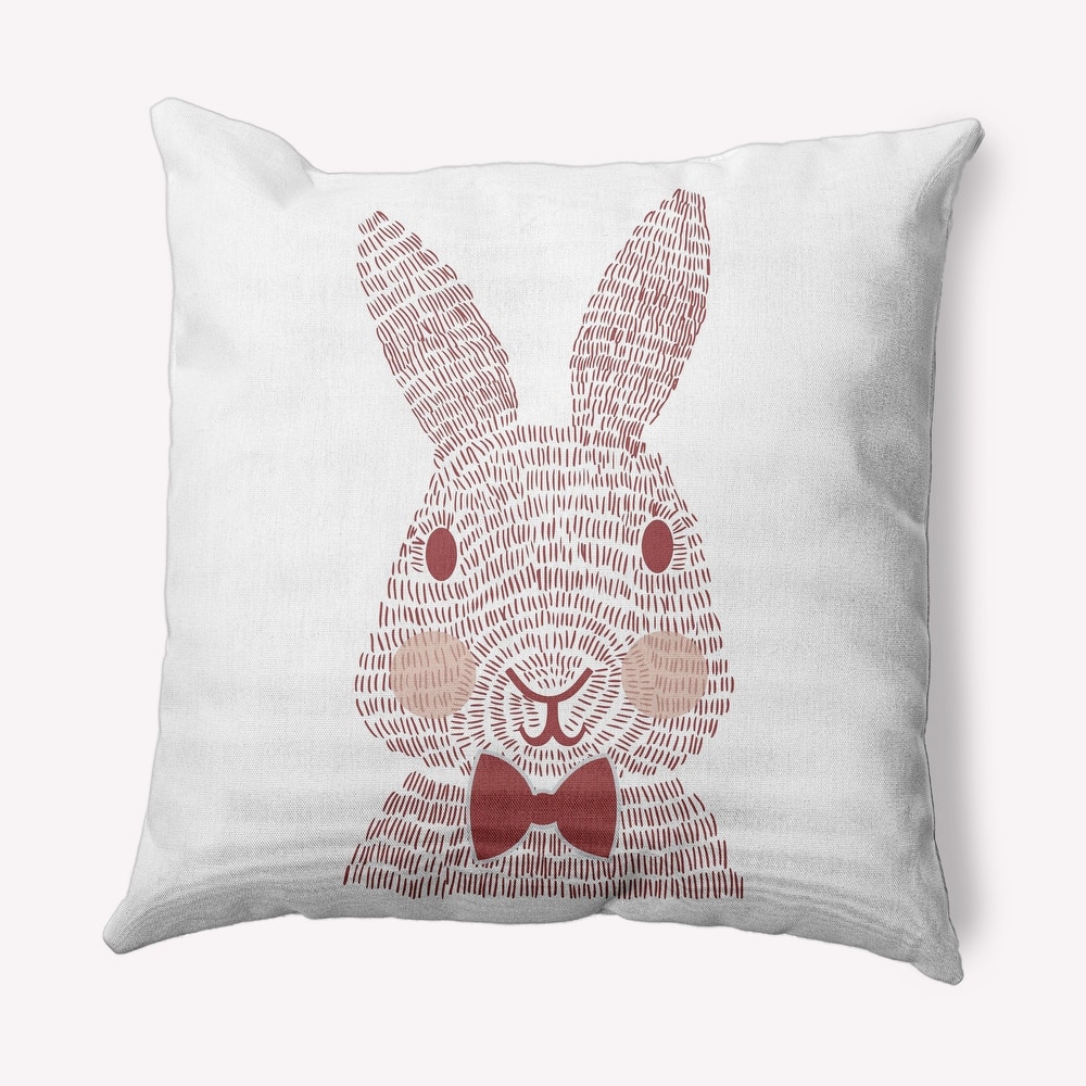 Monochrome Bunny Easter Decorative Throw Pillow