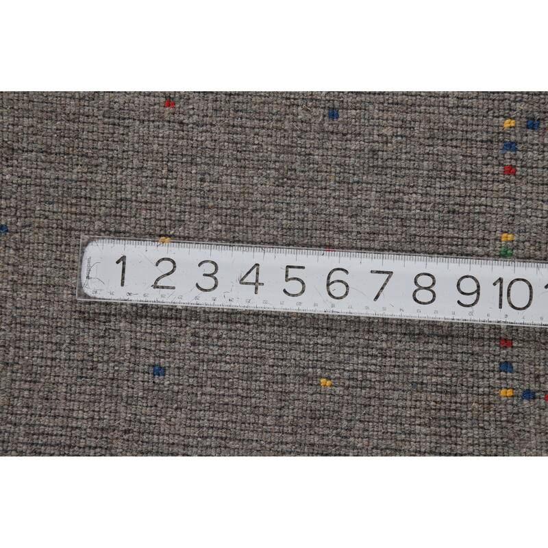 Hand Knotted Oriental 100% Wool Carpet Tribal Tribal Greys & Charcoal Gabbeh Area Rug - 8' 3'' X 5' 1''