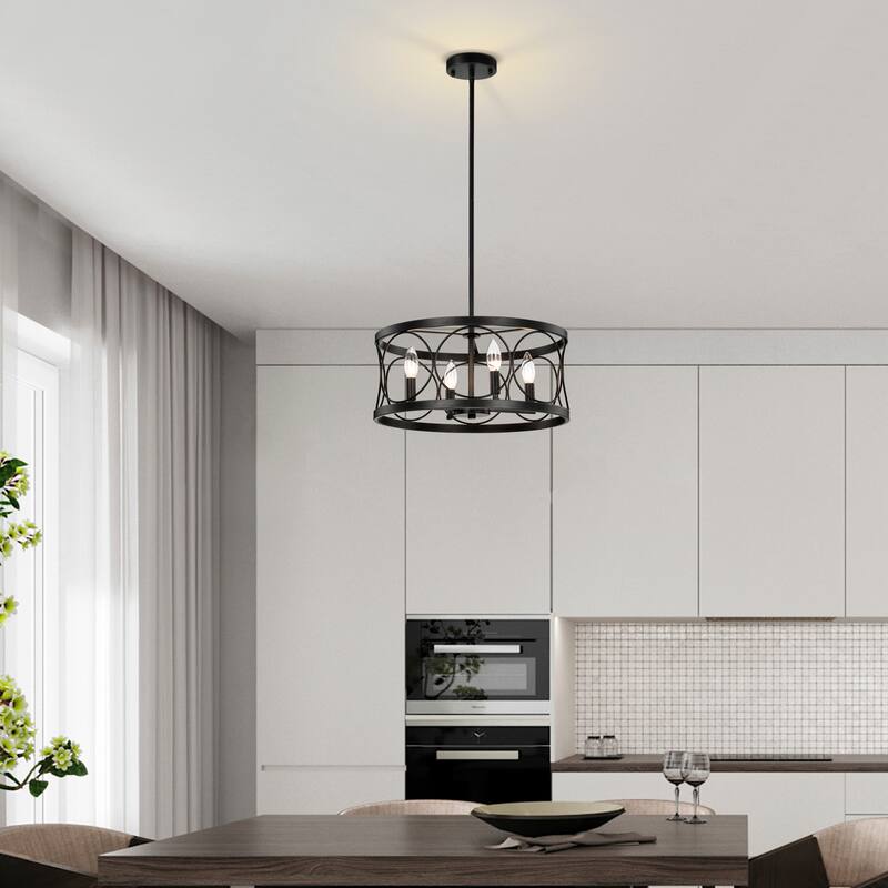 Saar 4-Light Lantern Style Chandelier for Dining/Living Room, Bedroom, Entryway