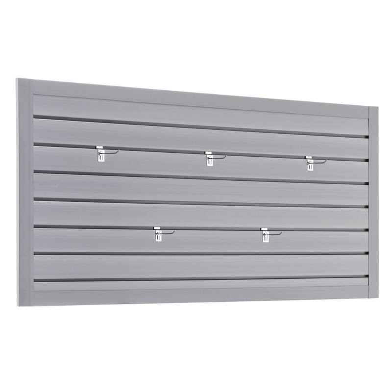 PVC Slat Wall Panels Heavy Duty Interlocking Design 4ft x 2ft Graphite Covers 8 Sqft - 47.24"L x 23.62"W x 0.25"H