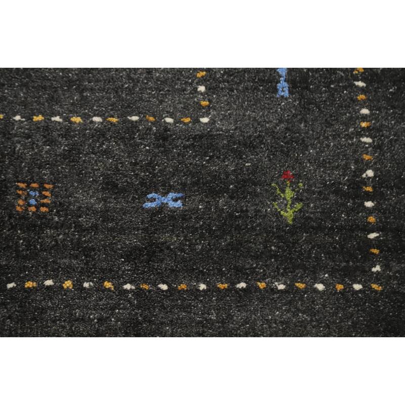 Hand Knotted Oriental 100% Wool Carpet Tribal Animal Pictorial Greys & Charcoal Gabbeh Area Rug - 10' 0'' X 9' 10''
