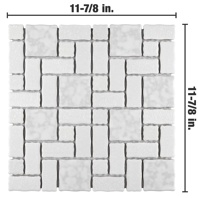 Merola Tile Academy White 11-7/8" x 11-7/8" Porcelain Floor and Wall Tile