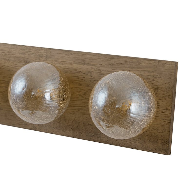 Italy Vintage Wood Glass Globe Linear Wall Ceiling Light