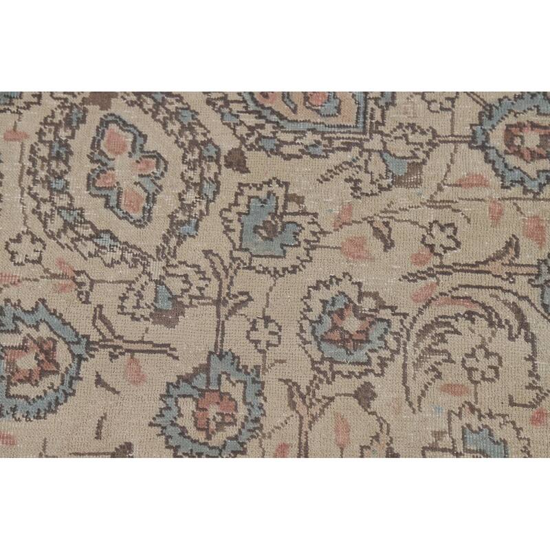 Floral Tabriz Persian Area Rug Oriental Handmade Wool Carpet - 7'4"x 10'9"
