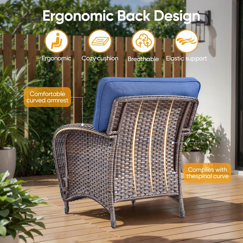 Pocassy Ooutdoor Fire Pit Table with Sofa Patio Chair Set