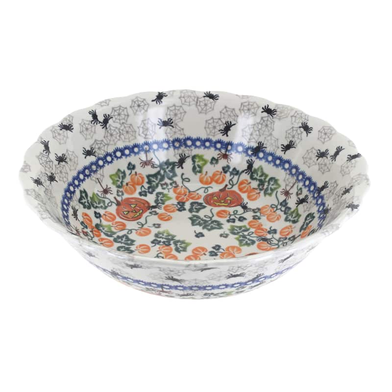 Blue Rose Polish Pottery 204 Vena Large Serving Bowl