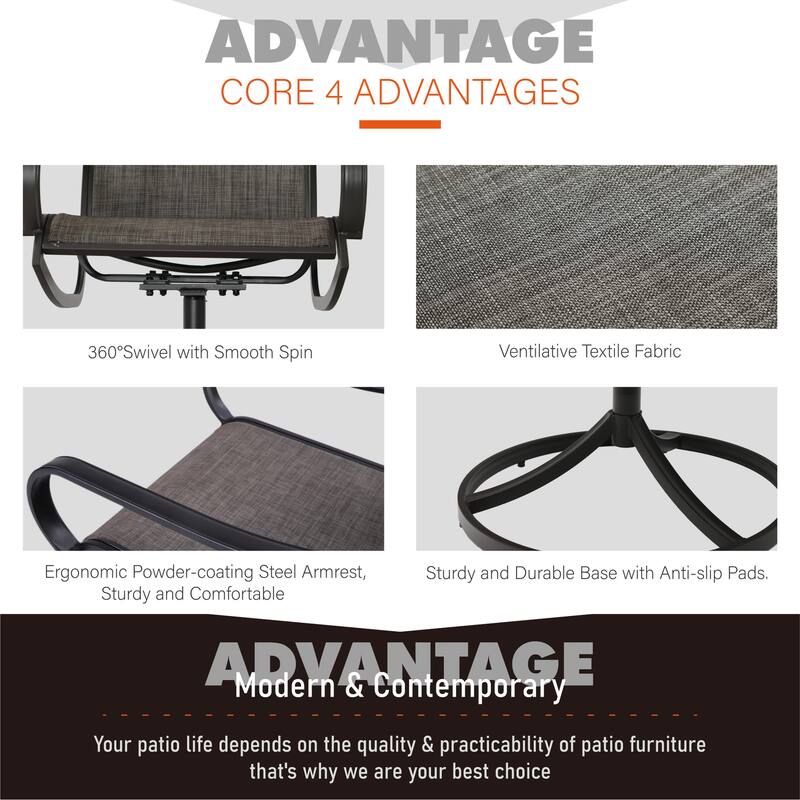 MAISON ARTS 5/6-piece Black Steel Patio Dining Set