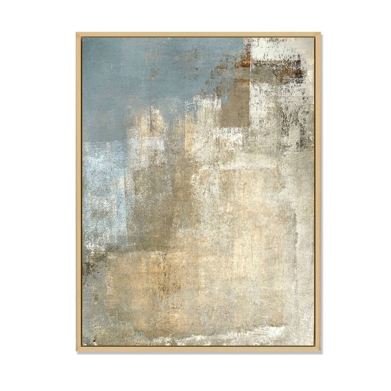 Designart "Grey Meets Brown Abstract Art IV" Modern Framed Canvas Wall Art
