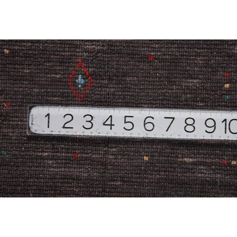 Hand Knotted Oriental 100% Wool Carpet Tribal Tribal Brown Gabbeh Area Rug - 9' 11'' X 8' 0''