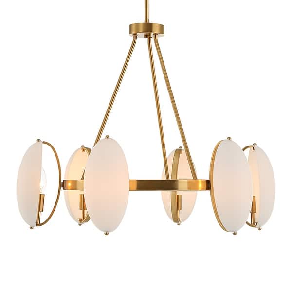 slide 2 of 9, Uttermost Oviform 6 Light Round Chandelier - 30.25"W x 25"H x 30.25"D