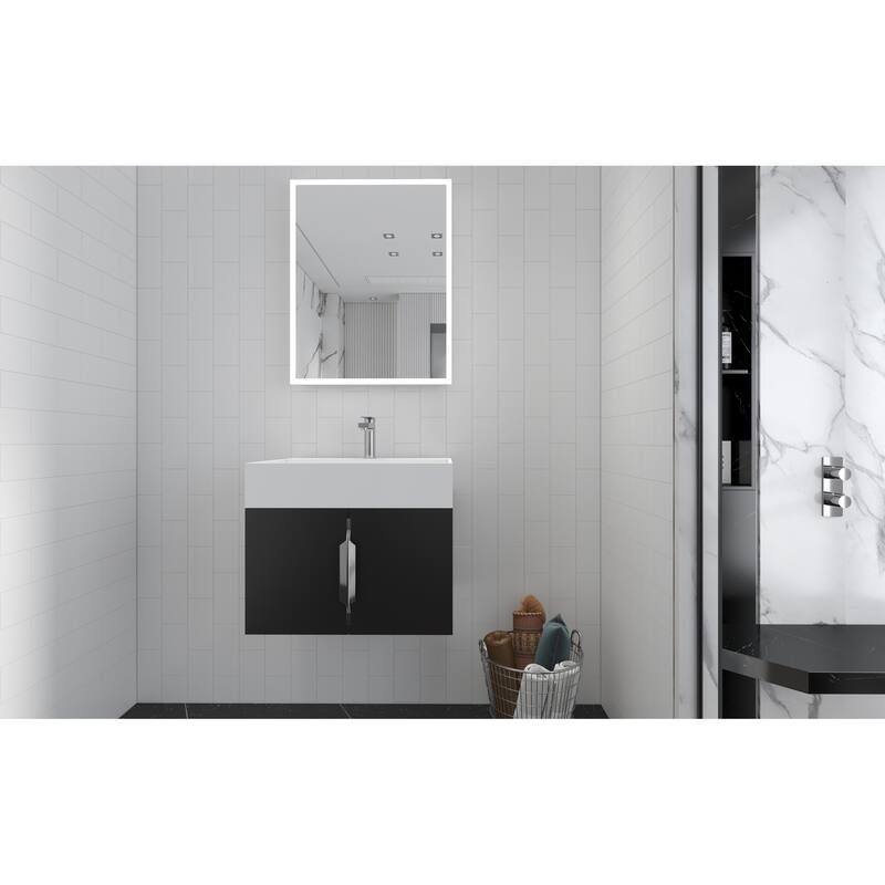 Amazon 24" Wall Mounted Bathroom Vanity Set w/ White Top