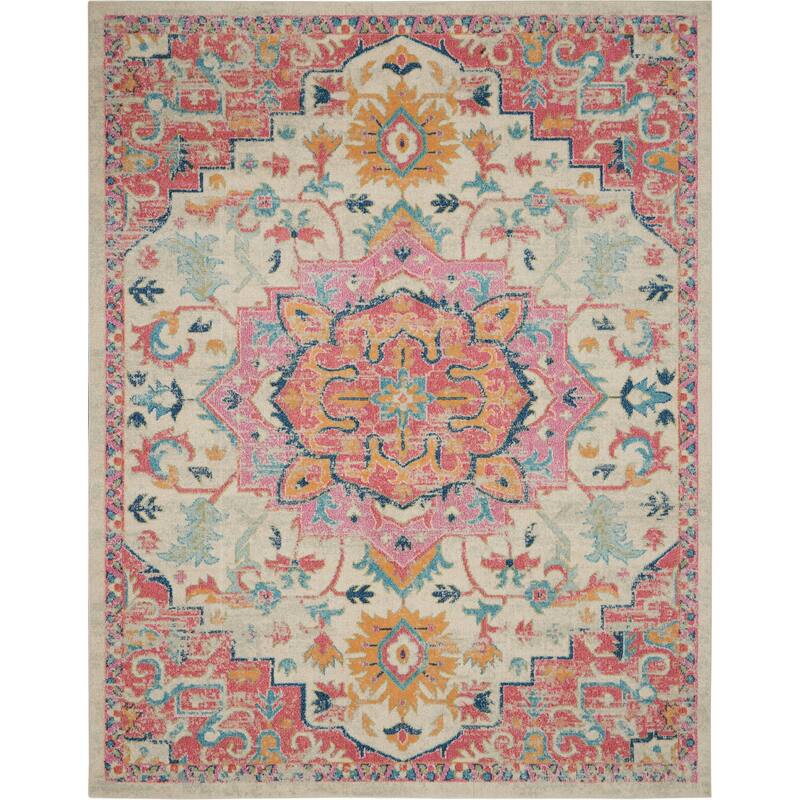 Nourison Cayuga Abstract Medallion Area Rug - 6' x 9' - Ivory/Pink