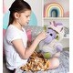 preview thumbnail 6 of 4, DolliBu Sitting Purple Moose Unicorn Plush Stuffed Animal with Scarf - 12 inches