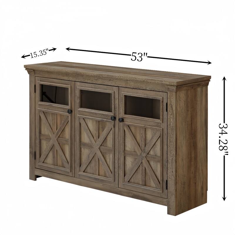 Modern 3 Doors Large Buffet Sideboard Bar Wine Cabinet for Entryway Living Room, Dining Room