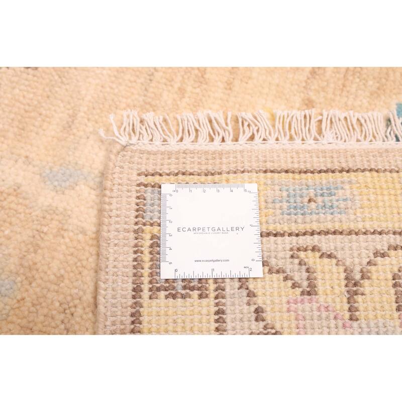 ECARPETGALLERY Hand-knotted Modern Oushak Tan Wool Rug - 6'2 x 9'1