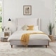 preview thumbnail 74 of 94, Upholstered Platform Bed with Curve-Shaped Design Headboard Ivory - Queen