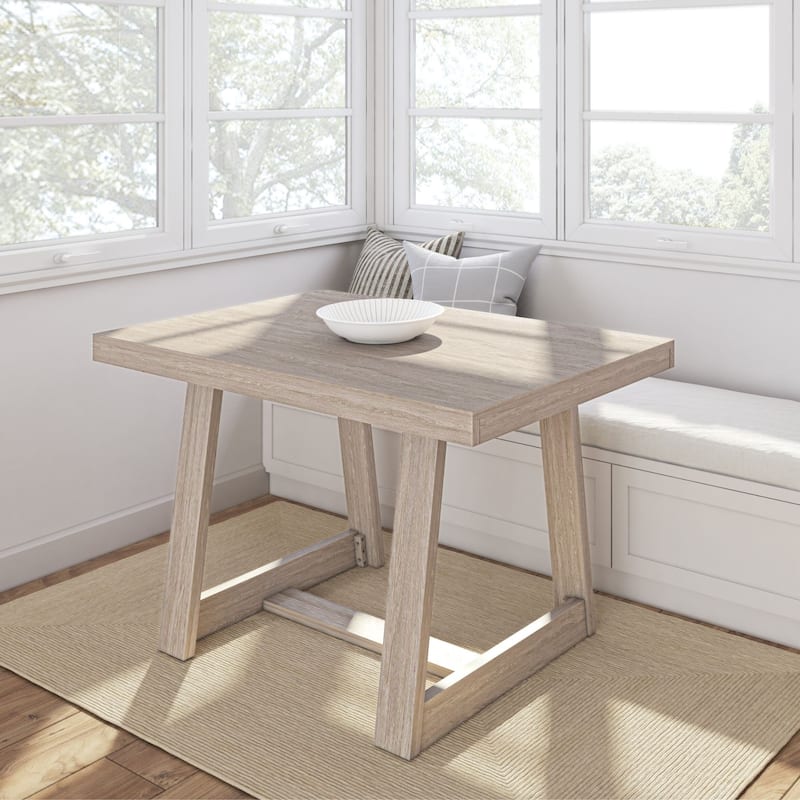 Plank and Beam Classic Dining Table - 48" - Seashell Wirebrush