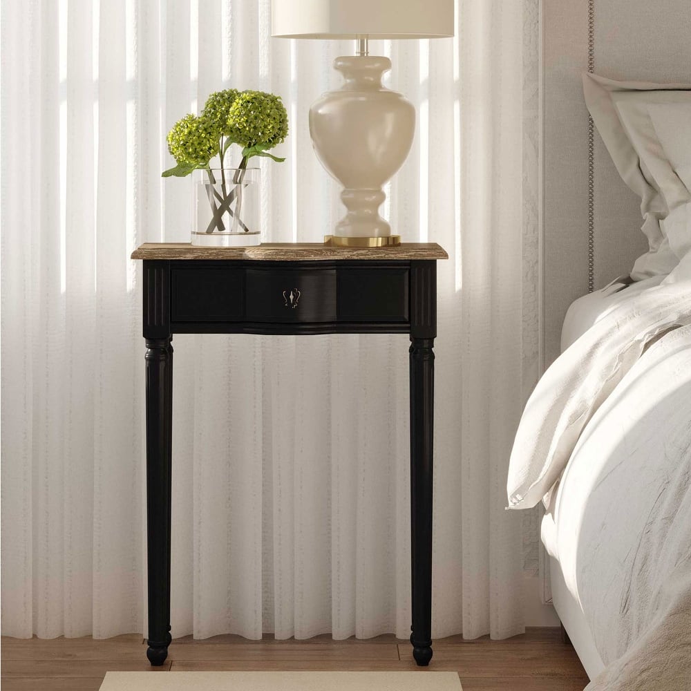 Lydia Console Table with Drawer – Bayur Wood Top & Painted Base by East at Main