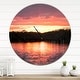 preview thumbnail 8 of 8, Designart 'Sunset on Tropical Lagoon' Oversized Coastal Wall CLock