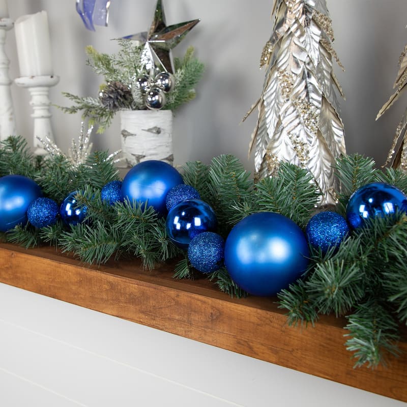 6' Shatterproof Ball 3-Finish Christmas Garland