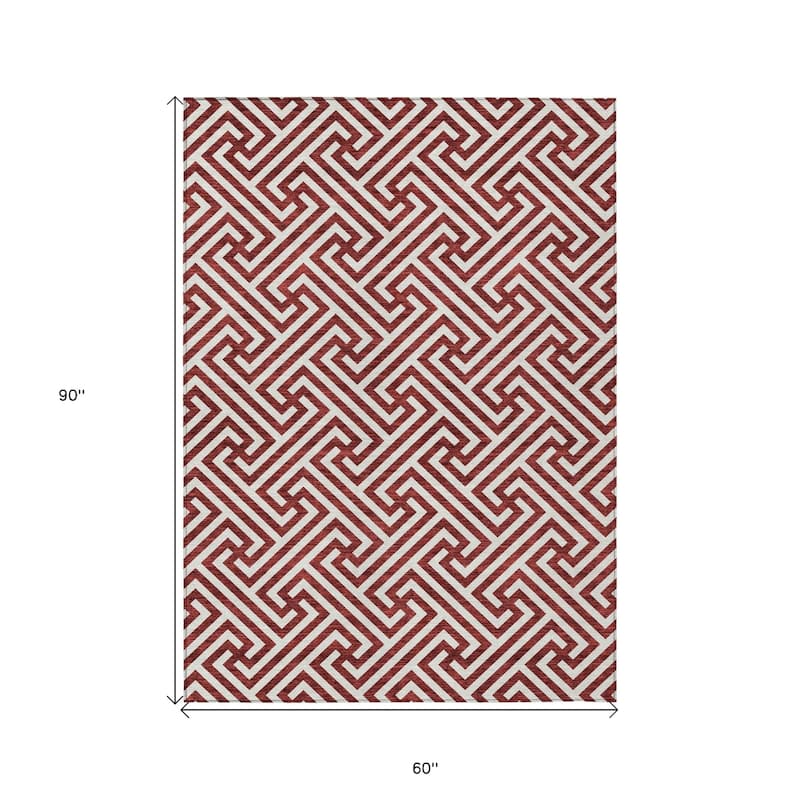HomeRoots Geometric Transitional Rectangle Outdoor Rug