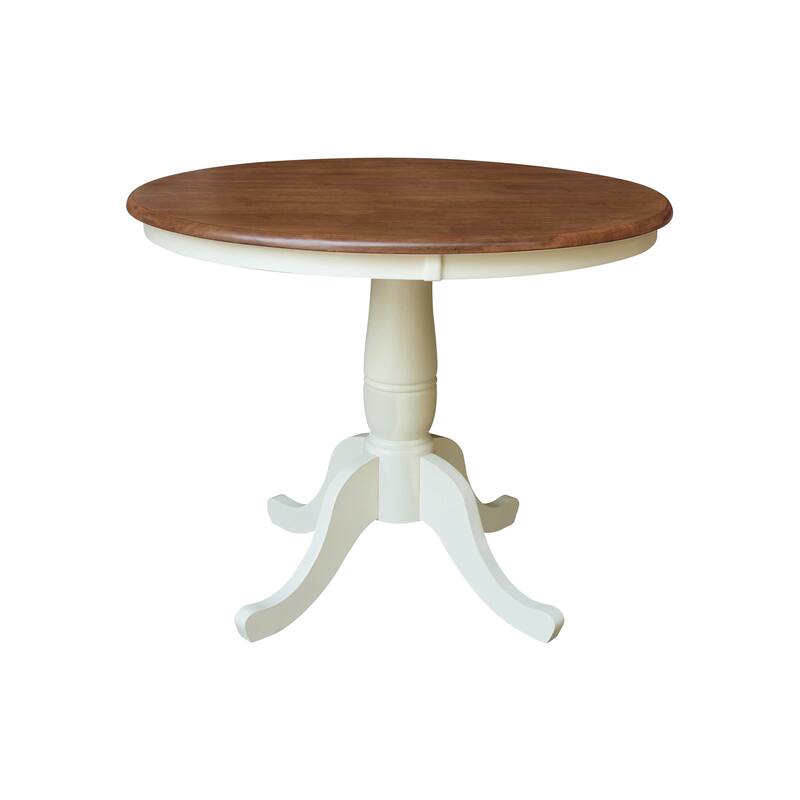 36" Round Pedestal Dining Table with Madrid Ladderback Chairs