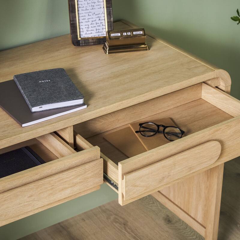 Middlebrook Designs Waterfall Desk with Center Drawers