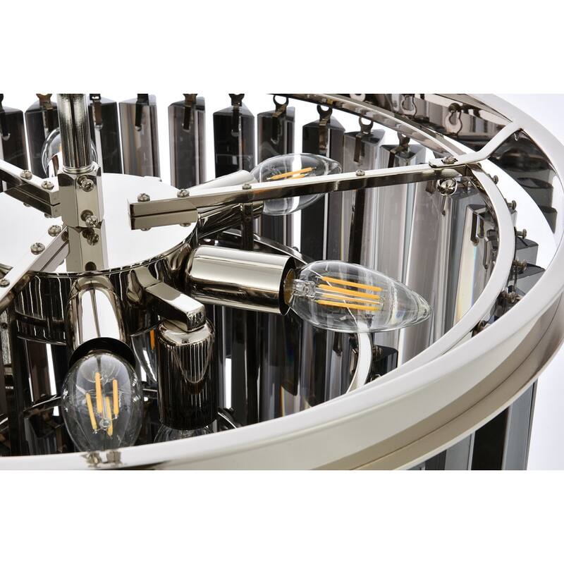 Royce Edge 9-Light Polished Nickel Chandelier