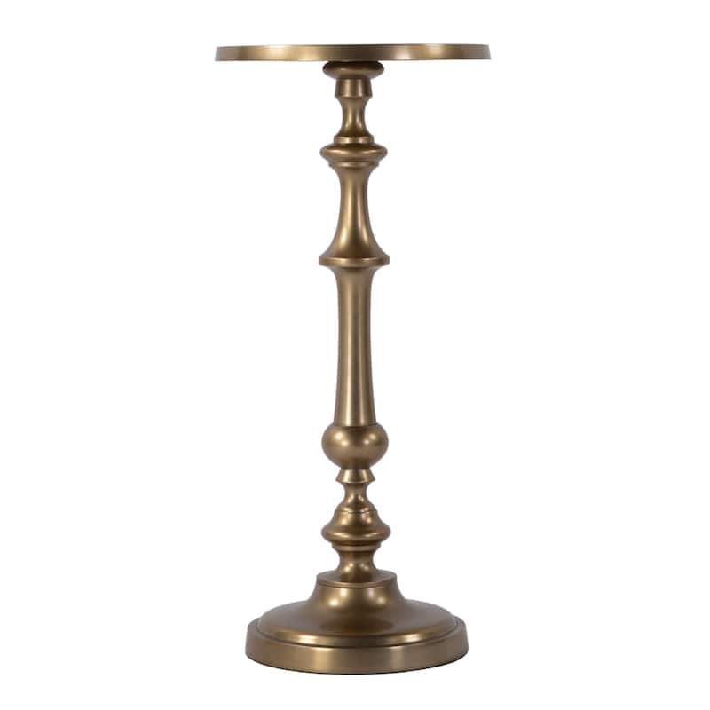 Bartel 10.25 in. W Round Metal Pedestal Base End Table