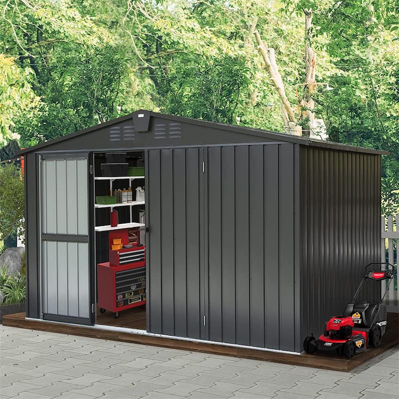 10'x 8'Outdoor Storage Shed with Lockable Door for Backyard, Patio, Lawn