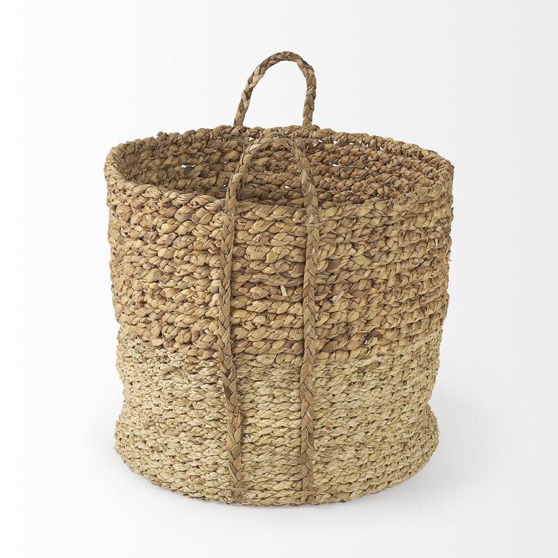 Set of Three Two Tone Wicker Storage Baskets - 15.748" W x 15.748" D x 15.748" H