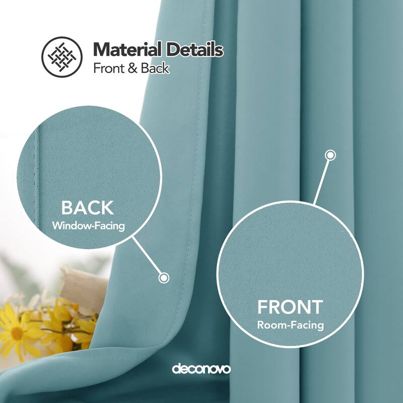 Deconovo Square Grommet Curtain Panel Pair(2 Panel)