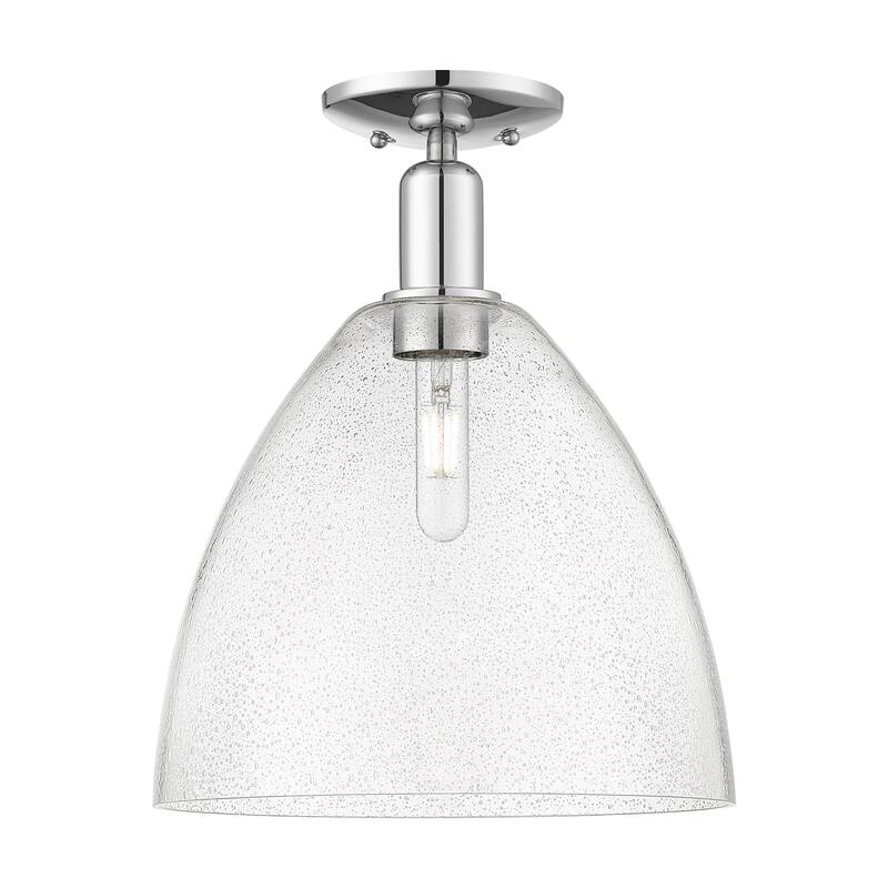 Innovations Lighting 716-1C-15-12 Bristol Semi-Flush Bristol 12" Wide - Polished Chrome / Seedy