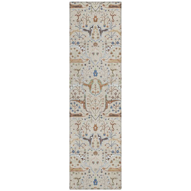 Machine Washable Indoor/ Outdoor Traditional Persian Chantille Rug
