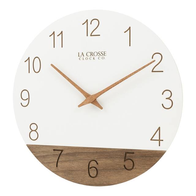 La Crosse Clock 12" Sierra Wood Quartz Analog Wall Clock