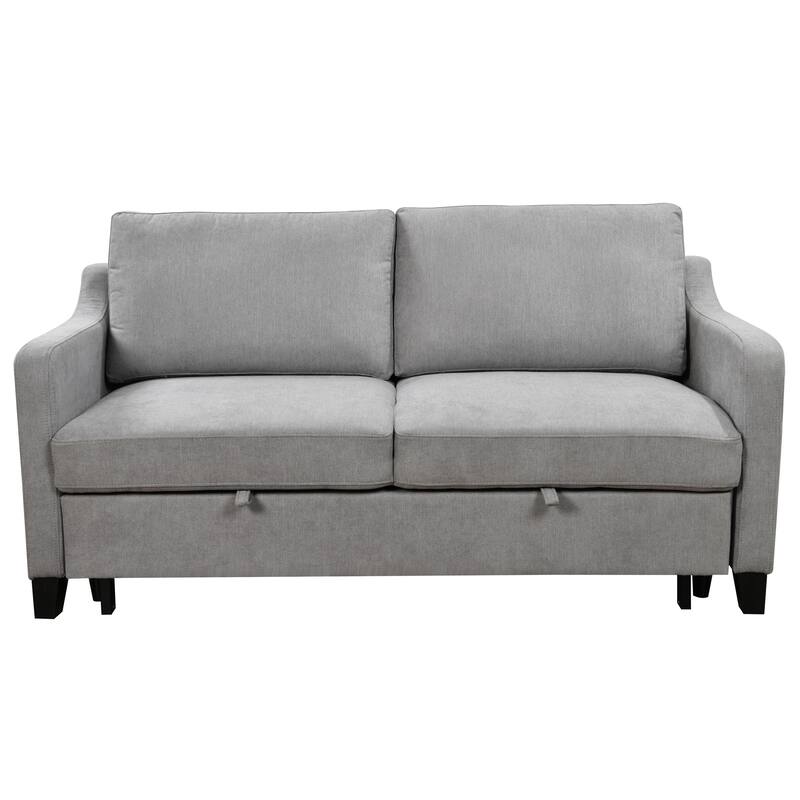 Fabric Convertible Sleeper Sofa Bed with Reclining Backrest