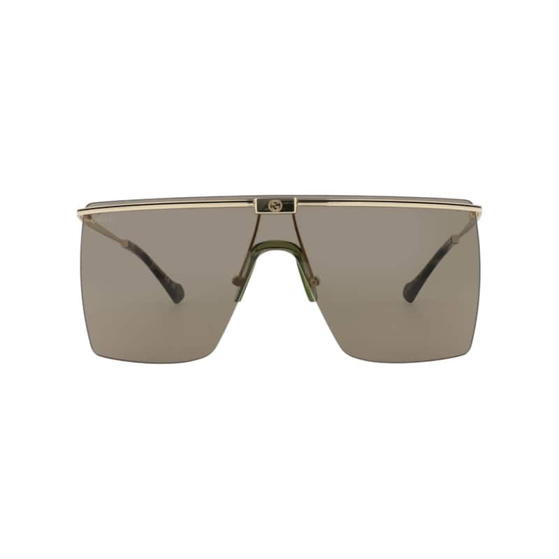 Gucci Shield-Frame Metal Sunglasses