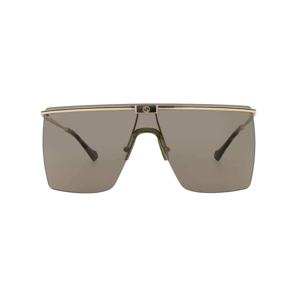 Gucci Shield-Frame Metal Sunglasses
